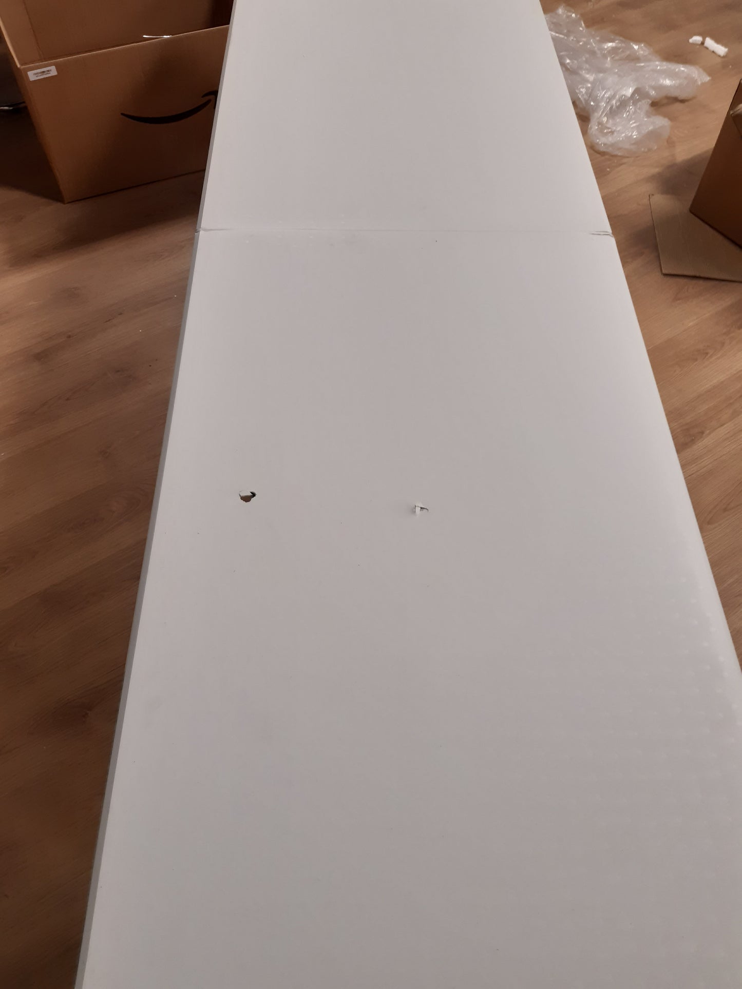 160653 - RELAXDAYS Tavolinë e Palosshme për Kopshtin, Plastikë dhe Çelik, Madhësia: 75 x 220 x 68 cm, e Bardhë, Tavolinë Kampingu