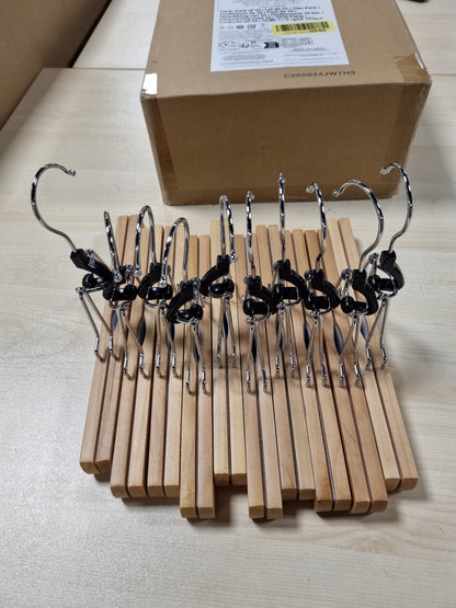 253058 - AMAZON BASICS VARËSE RROBASH PREJ DRURI, natyrale, pako me 10 copë, 25 x 16.5 cm