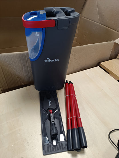 204248 - VILEDA Set Fshesësh Dyshemeje H2PrO me Kovë, Ndarje 100% e Ujit të Pastër dhe të Ndotur, Sistem Pastrimi Higjienik me Mikrofibër, Kursim Uji, Ergonomik - Funksionim me një Dorë, Ngjyra Gri