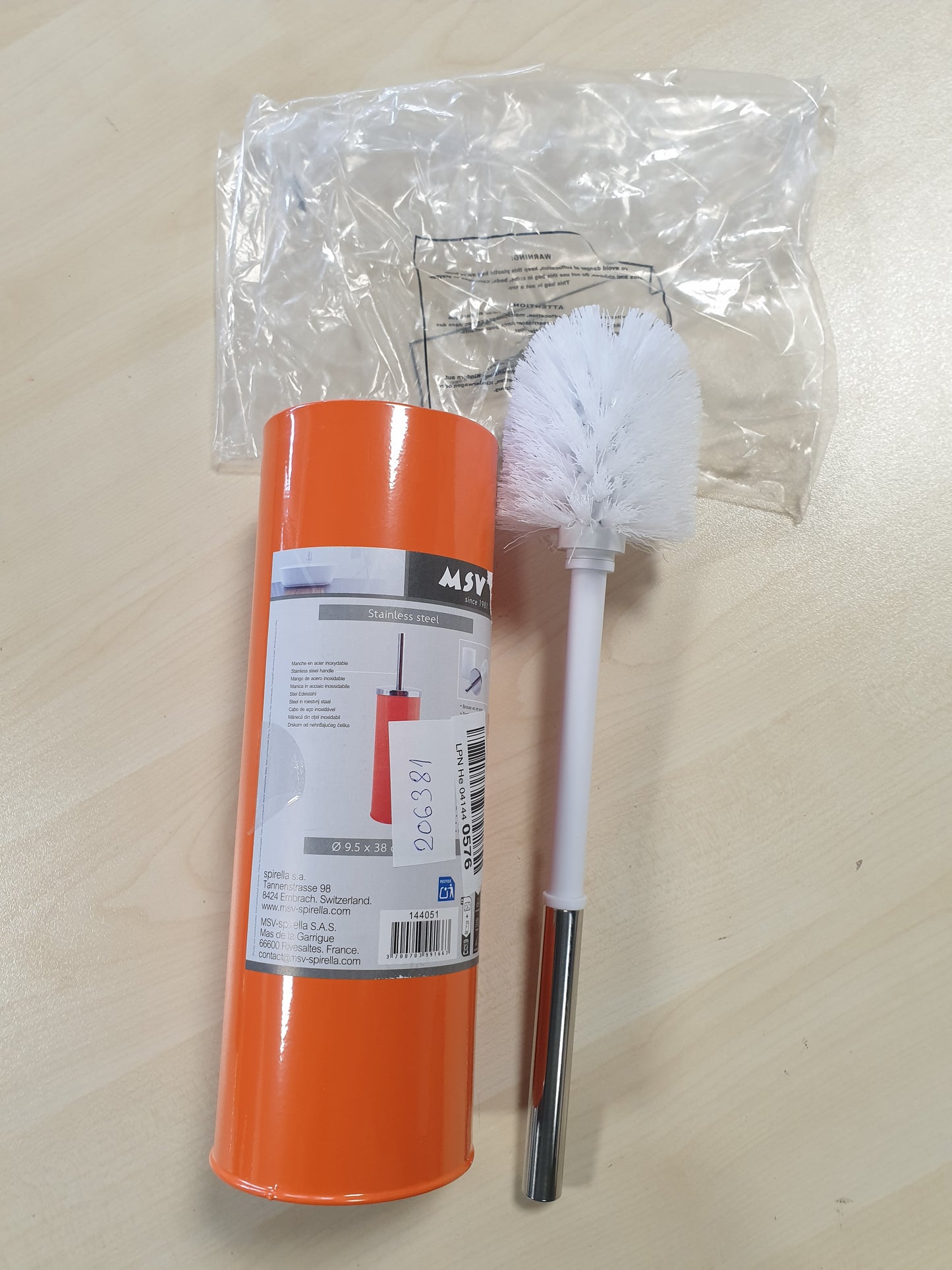 206381 - MSV Set për WC “Miami” me Furça Tualeti dhe Enë Higjienike në Ngjyrë Portokalli