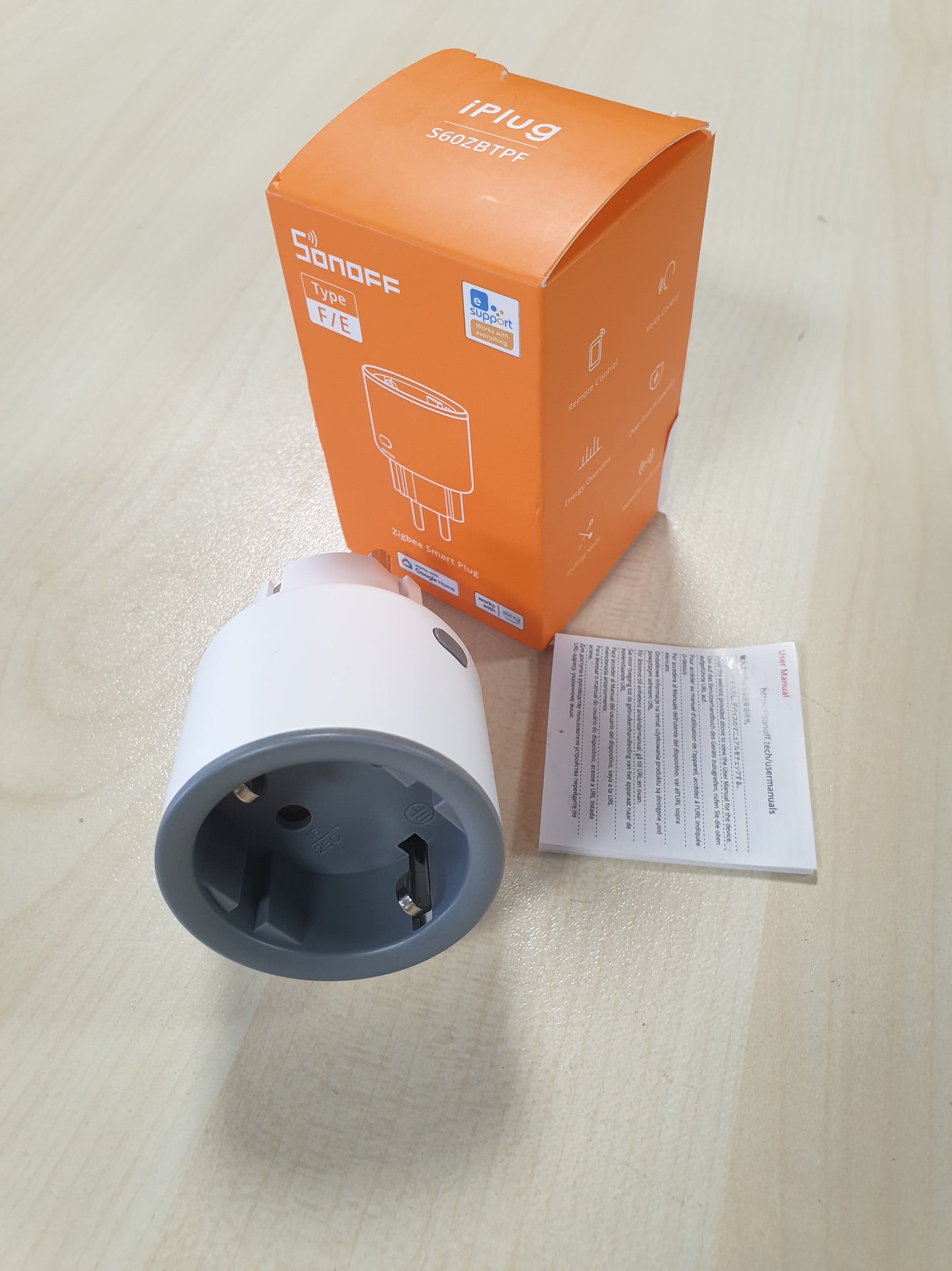 163857 - SONOFF S60ZBTPF - Prizë e Mençur Zigbee me Telekomandë, Monitorim Energjie, Kohëmatës, Mbrojtje nga Mbingarkesa, Përsëritës, Kompatibël me eWeLink