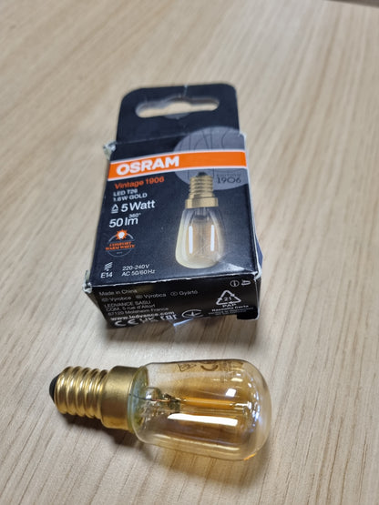 169027 - OSRAM - Llampa LED Vintage 1906 T26 Filament, 1.6W, E14, Ngjyra e Artë, Transparente, Përshtatshme për Vitrinë, Raft Librash, Dritë Shtesë në Raft, Theks Dekorativ