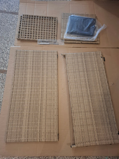 181715 - VIDAXL Kuti Ruajtjeje për Kopsht me Jastëk të Mesëm, Bezhë, Materiali PE Ratan