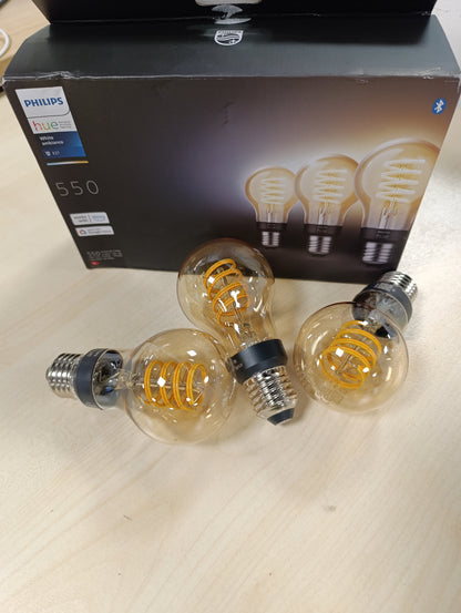 226068 - PHILIPS Hue White Ambiance, Llambë me filament inteligjent, E27, 7W, me errësim, Bluetooth