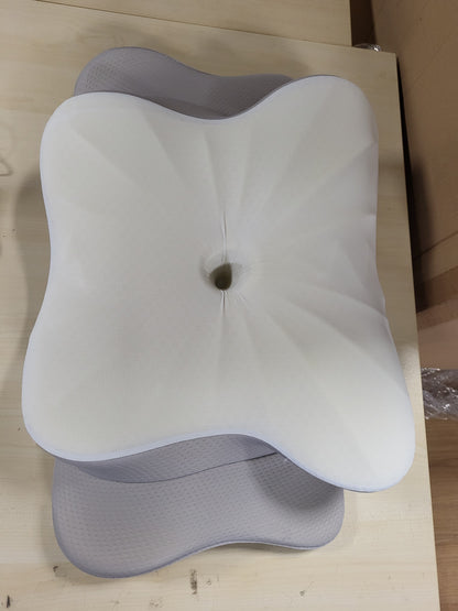 213751 - DONAMA Jastëk cervikal ergonomik për ata që flenë anash, me shpinë dhe me bark, me mbulesë jastëku, 63x38x9/14cm, Gri e çelët