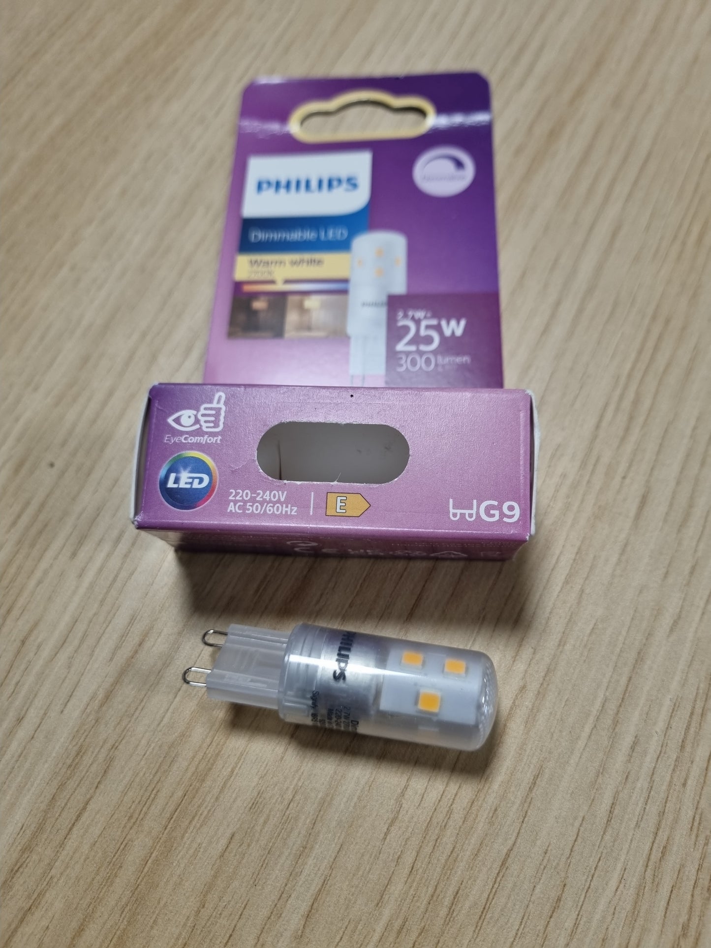 216408 - PHILIPS Llambë standarde LED, zëvendësuese për halogjenin 25W, bazë G9, dritë e bardhë e ngrohtë 2700K, e errësueshme, me acar