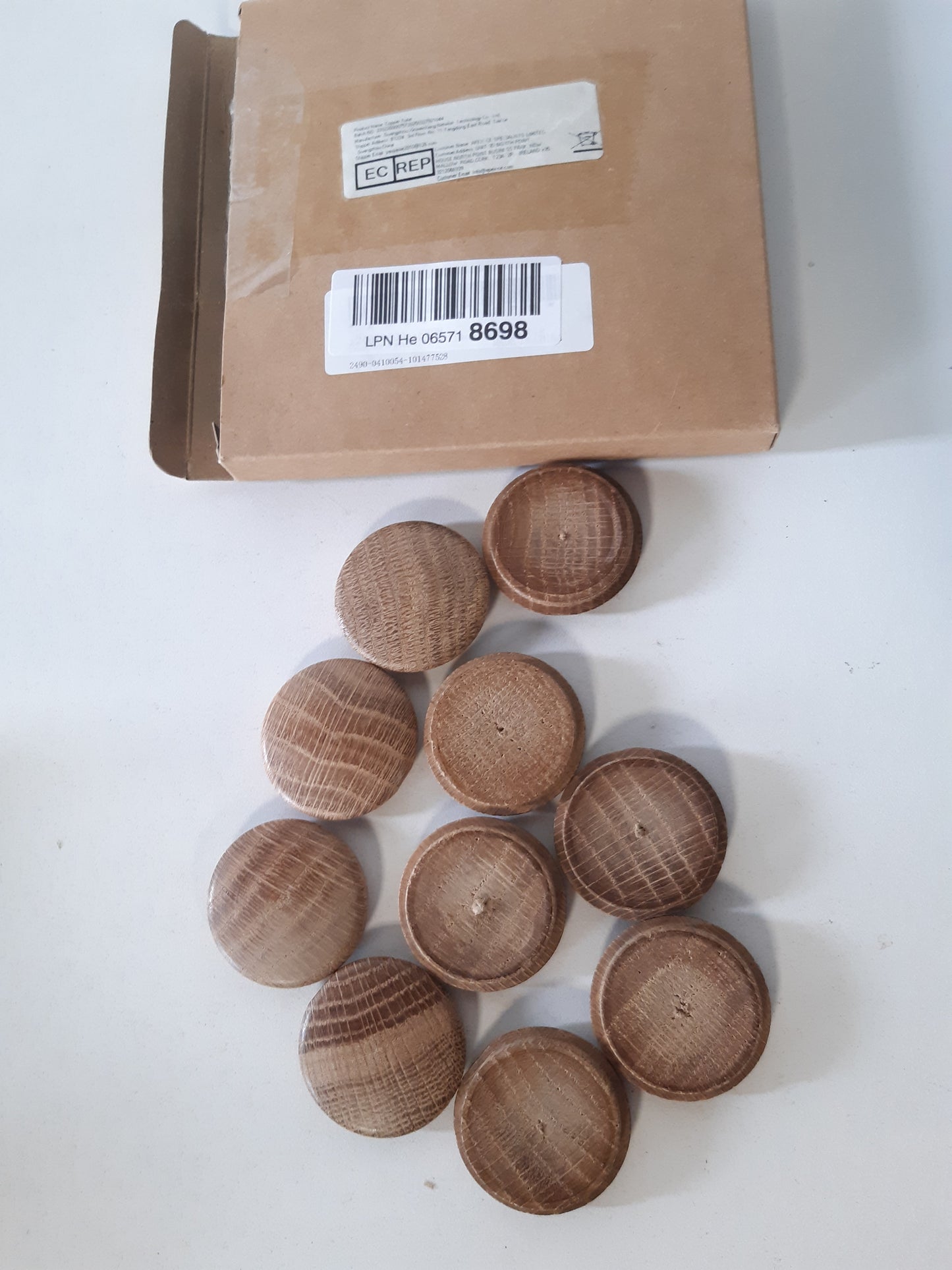 234693 - TAPA DRURI, 10 copë, 45 x 40 mm, për mbulesa vrimash vidash dhe dekorative për mobilje
