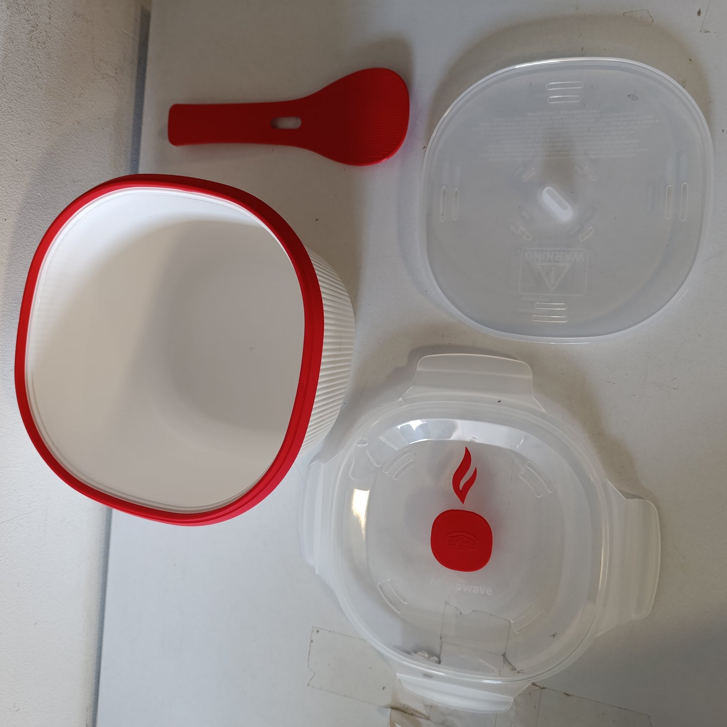 215148 - SNIPS Tenxhere për Oriz 2.70L me Spatulë dhe Tas, Tas i Bardhë për Mikrovalë 20x20.5x14.50