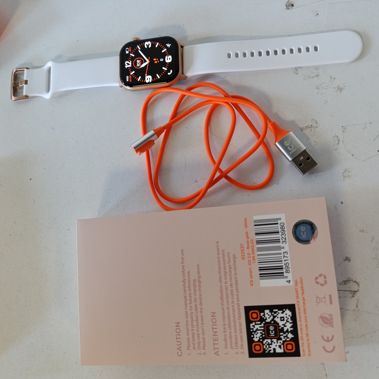 266225 - ICE-WATCH Orë e lidhur smart 2.0 Rose-Artë e Bardhë, ngjyrë rozë me rrip silikoni të bardhë për femra - 022537 (1.96 inç)