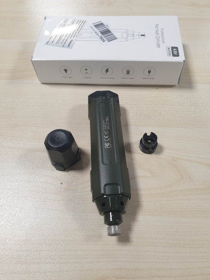 250920 - Gimars Grim për thonj për qen, 6 shpejtësi, 12000RPM i rregullueshëm me USB, jeshile ushtarake