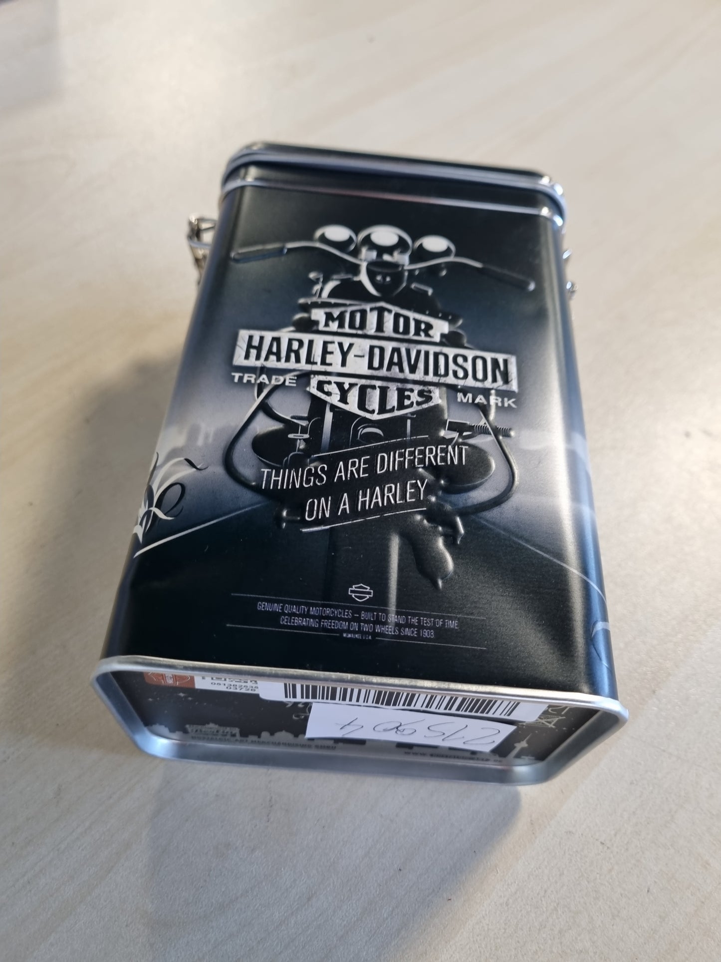 215904 - HARLEY-DAVIDSON Kuti kafeje retro, 1.3 l, Ide dhuratë për motoçiklistët, Kuti prej kallaji me kapak aromatik