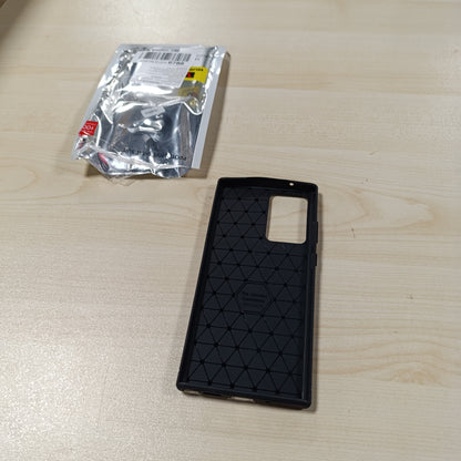 268882 - Samsung Mbulesë telefoni për Galaxy Note 20 Ultra, silikoni ultra i hollë, mbrojtëse ndaj gërvishtjeve, teksturë fibre karboni, e zezë