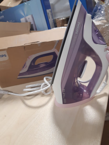 81432 - PHILIPS - Hekur me Avull Seria 3000, 2000W, Fuqi e Avullit 30g/min, 140g Avull Vertikal, Pllakë SteamGlide Plus, Ngjyra E Bardhë/Vjollcë (DST3010/30)