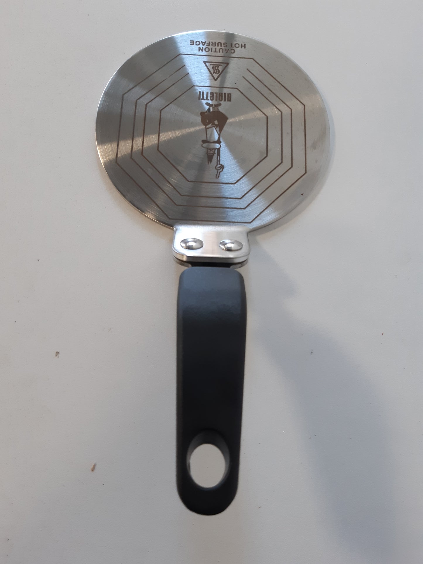 201436 - BIALETTI Moka - Përshtatës për sobë me induksion, për përdorim me aparateve të kafesë dhe enëve të kuzhinës, prej çeliku, i zi, 13 cm