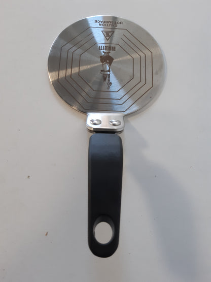 201436 - BIALETTI Moka - Përshtatës për sobë me induksion, për përdorim me aparateve të kafesë dhe enëve të kuzhinës, prej çeliku, i zi, 13 cm