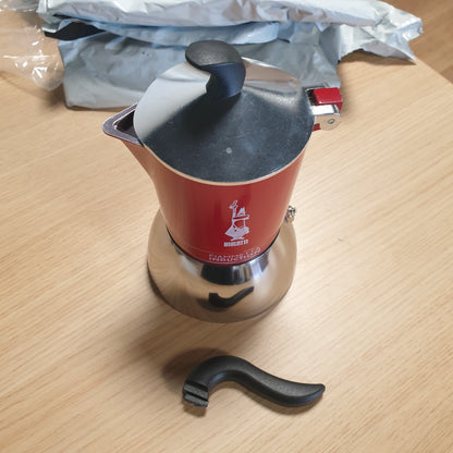 235591 - BIALETTI Fiammetta Induction Cafe Aparat me Filtër, 4 Filxhanë (150 ml), I Përshtatshëm për të Gjitha Sobat, i kuq