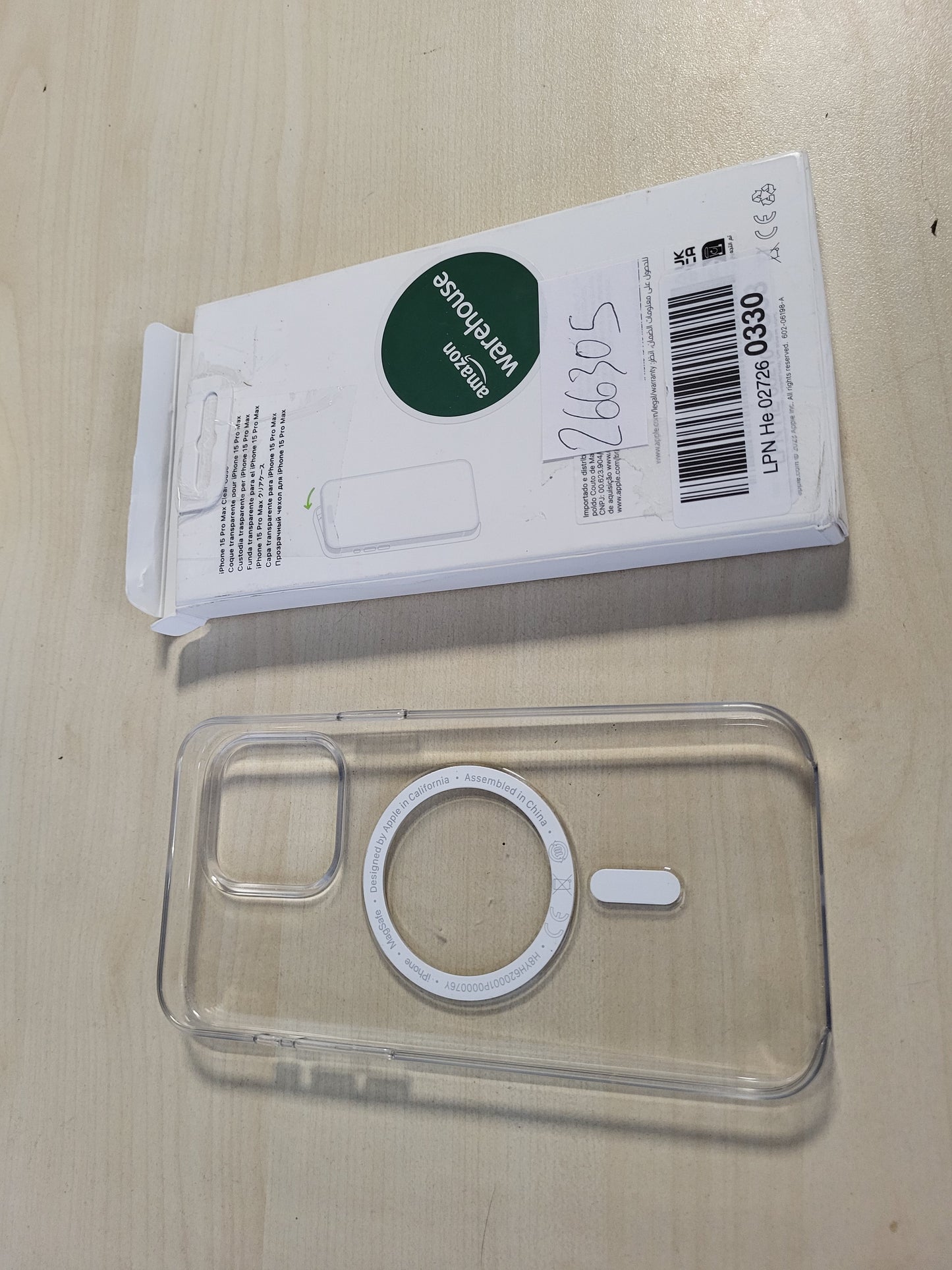 266305 - MBËSHTJELLËSE TRANSPARENTE APPLE me MagSafe për iPhone 15 Pro Max