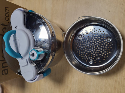 188649 - SEB ClipsoMinut'Easy + 7.5L, Tenxhere me Presion me Doreza të Palosshme Blu, për Induksion, nga Ã‡eliku Inox, me 100 Receta, Prodhuar në Francë, P4904816