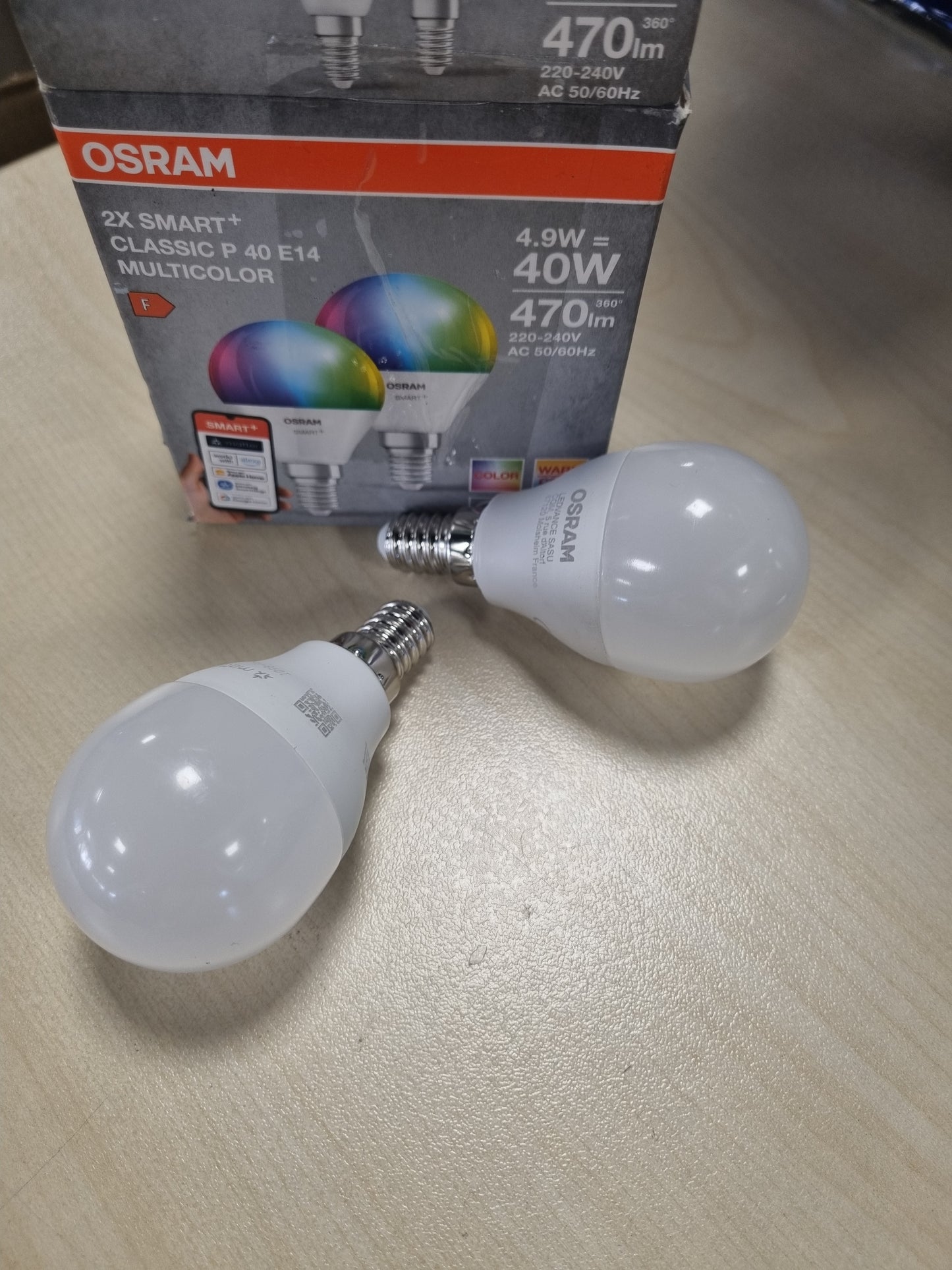214662 - OSRAM Llampa SMART+ me dritë Matter mbi Wifi, Bazë E14, 9W, 16 milionë ngjyra RGB, E bardhë e ngrohtë - E bardhë dite (2700-6500K)
