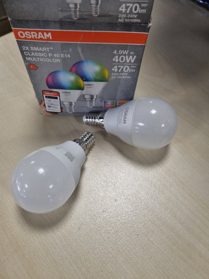 214662 - OSRAM Llampa SMART+ me dritë Matter mbi Wifi, Bazë E14, 9W, 16 milionë ngjyra RGB, E bardhë e ngrohtë - E bardhë dite (2700-6500K)