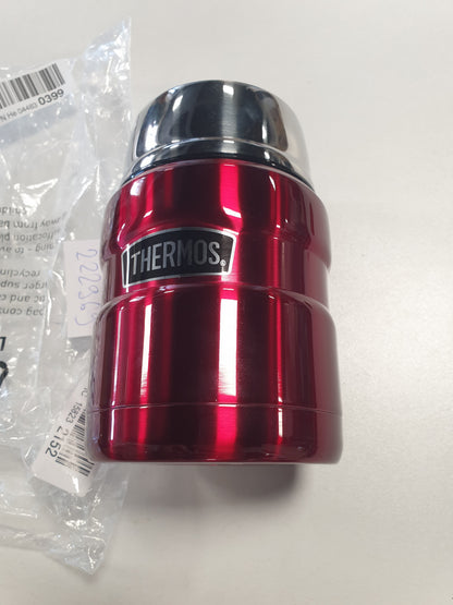 222969 - KING Termos Inox, Shishe Ushqimi, Kapacitet 470ml, Çelik inox i qëndrueshëm me ngjyrë të kuqe klasike