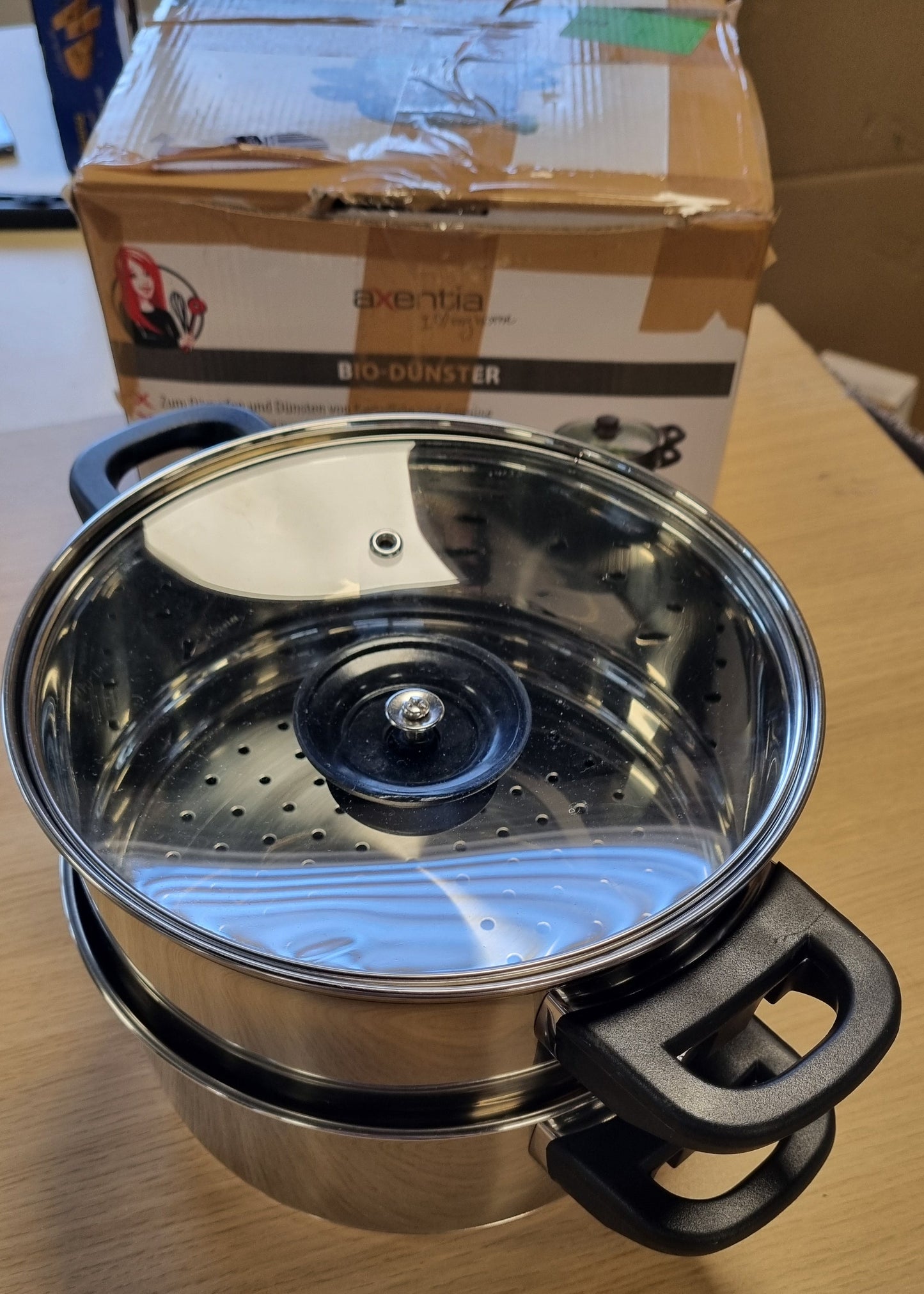 213696 - AXENTIA Avullues metalik me 2 nivele, argjendi, 20 cm, 6 L