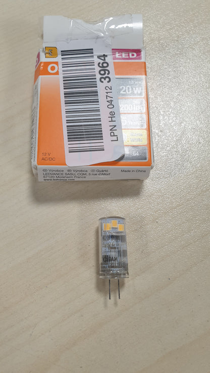 181150 - OSRAM Llambë LED me Kunja, Bazë G4, E Bardhë e Ngrohtë (2700K), 12V Tension të Ulët, 1.5W, Zëvendëson Llambën Konvencionale 20W, Indeksi i Renditjes së Ngjyrave ≥80, Klasa e Energjisë F