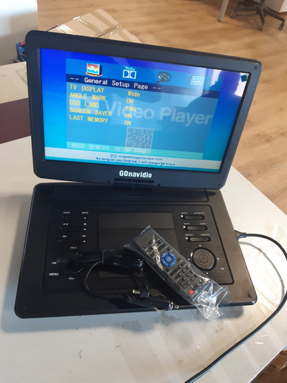 267653 - GONAVIDIO DVD player portativ me ekran 40.6 cm (18 inç), bateri të integruar 5H, rezolucion 1600 x 900, mbështet HDMI, USB/TF