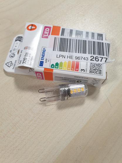 202095 - OSRAM - Llambë LED me Kunja me Bazë G9, Ngjyrë e Bardhë e Ftohtë (4000K), 12V, 2.6W, Zëvendëson Llambën Konvencionale 30W