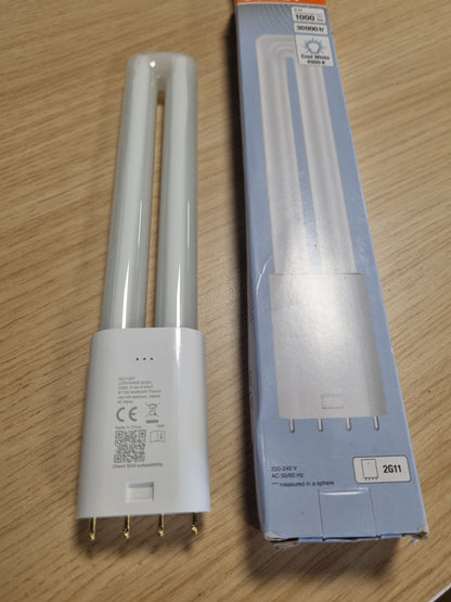 184284 - OSRAM Llambë LED DULUX L 18 për prizë 2G11, 8 vat, 1000 lumen, ngjyra e bardhë e ftohtë (4000K), zëvendësim për llambat konvencionale 18W