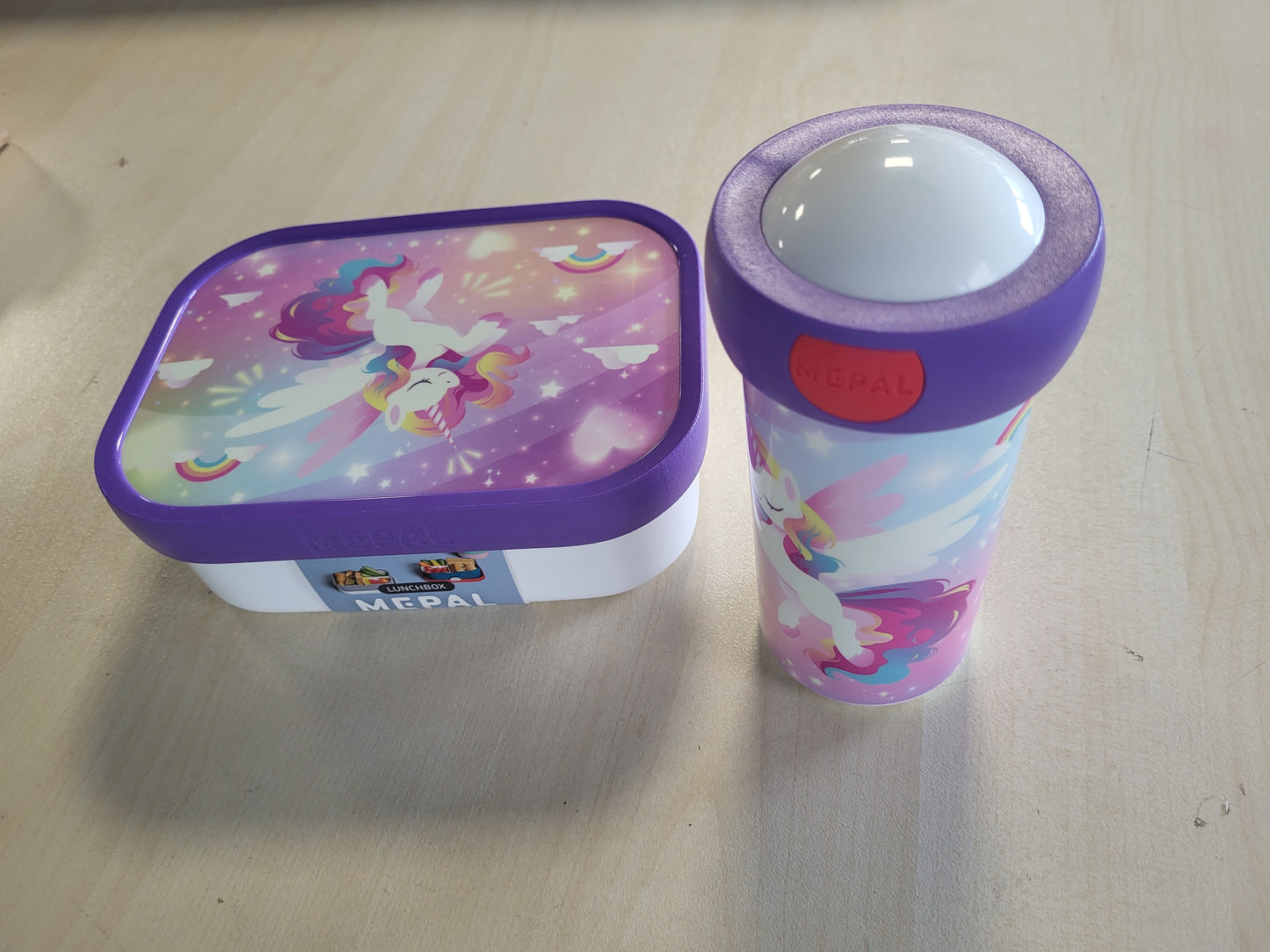 214606 - MEPAL Set Dreke për në Kampus - Set për fëmijë me filxhan me kapak dhe kuti dreke - 300 + 750 ml