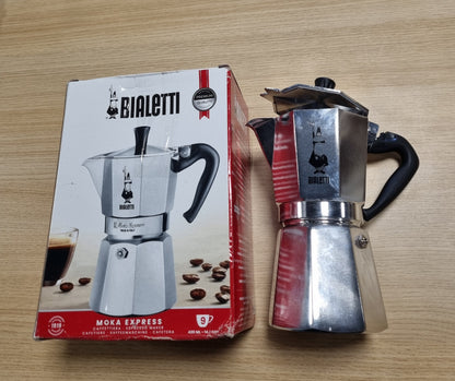 221482 - BIALETTI Moka Express makinë kafeje alumini për 9 gota, 420 ml, argjendi
