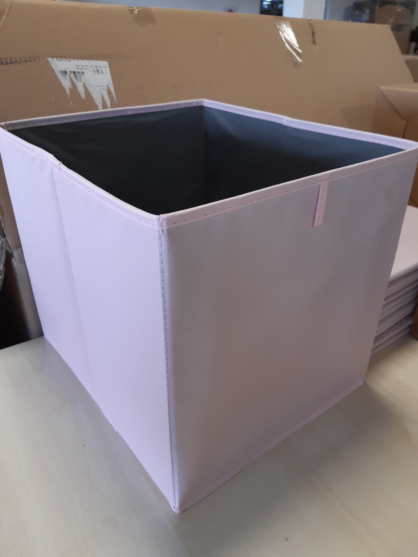 256071 - AMAZON BASICS Kube Ruajtjeje prej Pëlhure të Palosshme, 33 x 38 x 33 cm, Rozë Bozhure, Pako me 6 copë