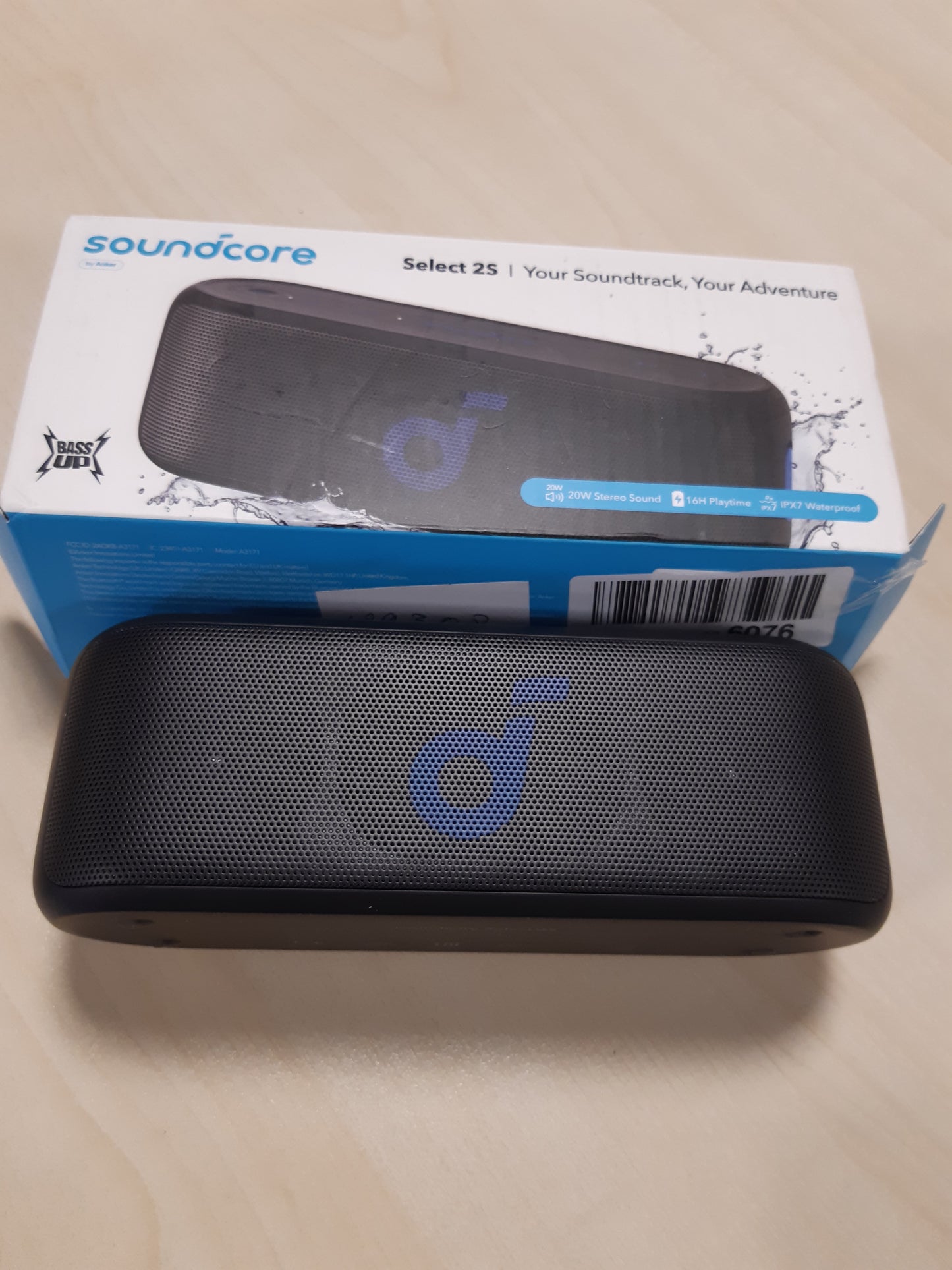 189308 - ANKER SOUNDCORE SELECT 2S - Altoparlantë portativ 20W me Bluetooth, Teknologji BassUp, Kohë dëgjimi 16 orë, Rezistencë ndaj ujit IPX7 - i Përshtatshëm për ecje në mal dhe aventura në natyrë