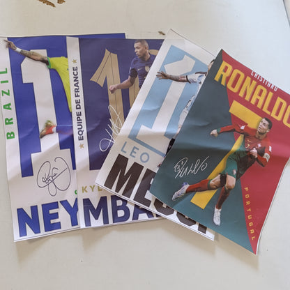 224630 - Vexilon Printime Arti Muri për Futboll, Set prej 4, 30.5 x 20.3 cm, Printime në Kanavacë, Pa Kornizë