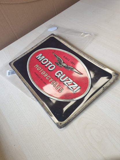 252972 - Tabelë Retro kallaji, 20 x 30 cm, Moto Guzzi – Logo Motoçikletash, Produkt Zyrtar i Licencuar, Dizajn Vintage