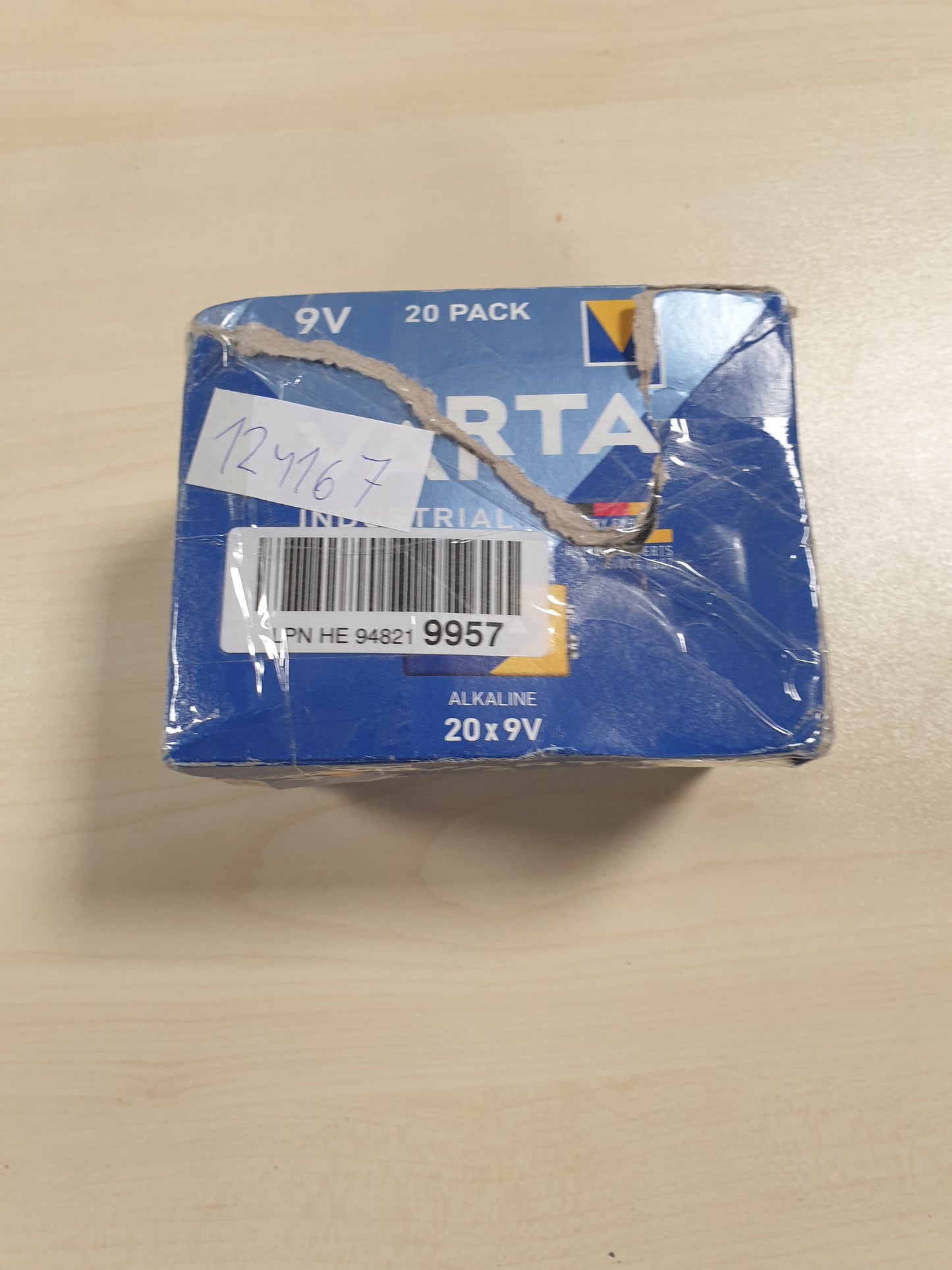 124167 - VARTA - Bateri Industriale Alkaline 9V 6LR61, Pako me 20, Prodhuar në Gjermani