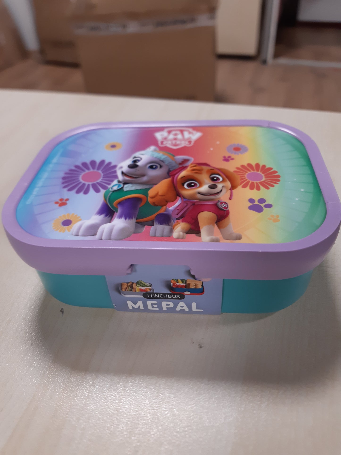 263680 - MEPAL Kuti Dreke për Fëmijë Campus - Kutia Bento - 750 ml - Pa BPA - Material: Plastike - Me Ndarje dhe Pirun - Mbyllje me Klip - E Mundshme për Lavatriçe - Ngjyrë: Vajzat Paw Patrol