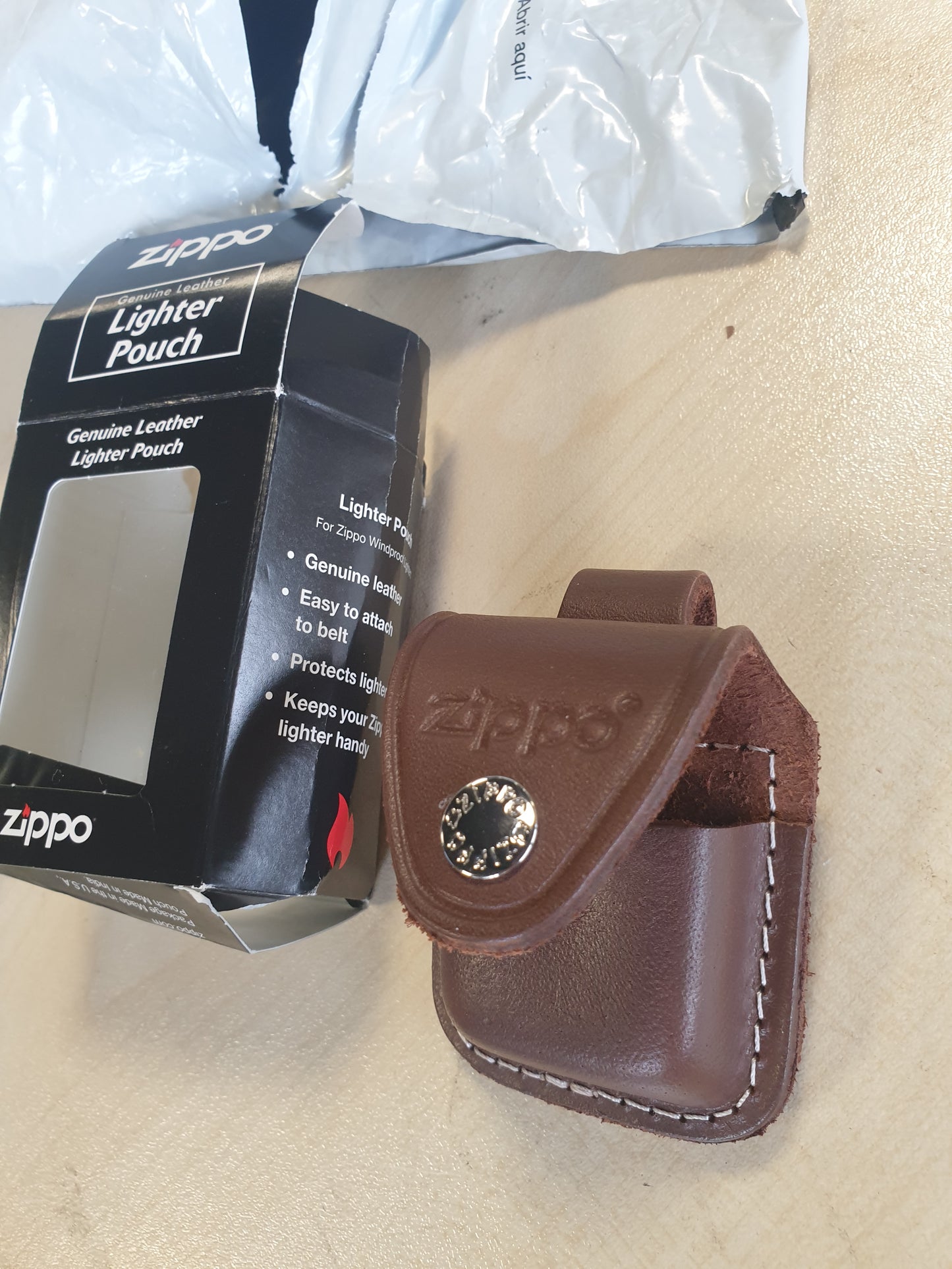 252107 - ZIPPO Çantë lëkure, ngjyrë kafe, me lak