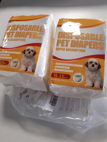 196050 - Flying Paws Pelena për Qen të Disponueshme, XL, Pako me 30 copë, me Brez Elastik 360° për Femra dhe Meshkuj