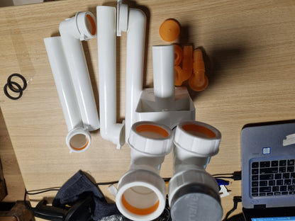 164539 - SIFONI LIRA SPAZIO 2 NT i inspektueshëm për lavamanë kuzhine me dy tasa