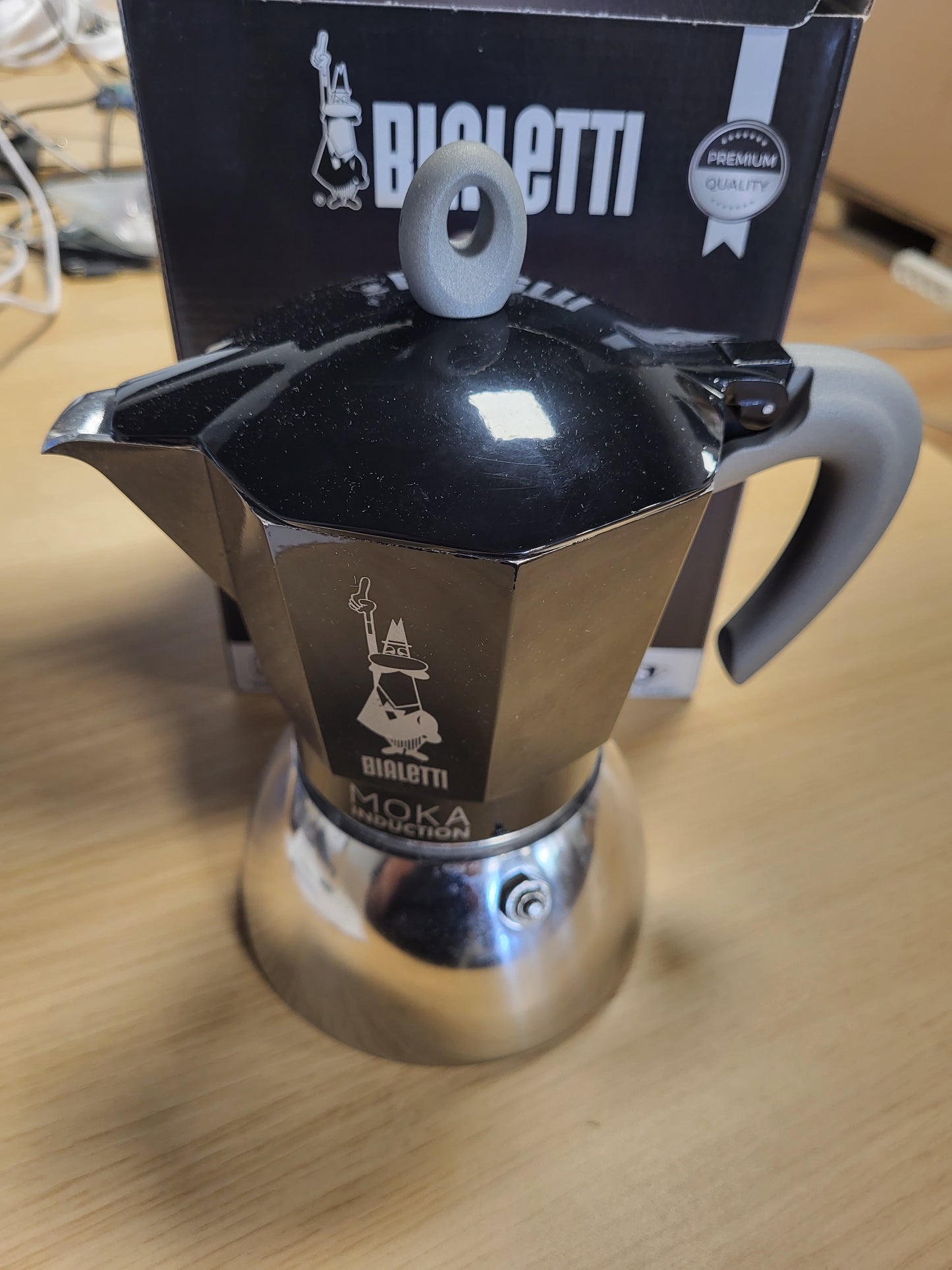245419 - BIALETTI Tenxhere Moka me Induksion, 6 gota Espresso (280 ml), e zezë