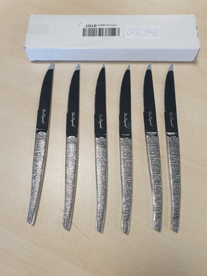 246320 - LOU LAGUIOLE - Set me 6 thika për biftek Jet, çelik inox 18/0, gjatësi 224 mm