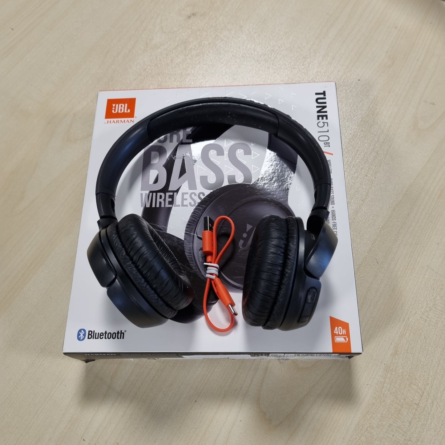 268066 - JBL TUNE 510 BT – Kufje Bluetooth On-Ear – Të zeza – Kufje të palosshme – Jetëgjatësi e baterisë deri në 40 orë