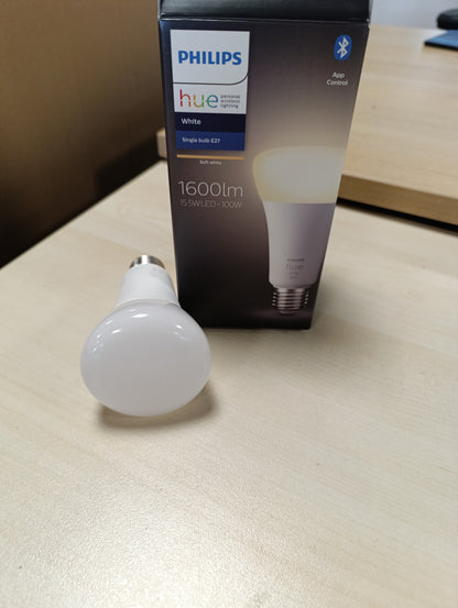 261224 - PHILIPS Hue White E27, pako e vetme, 1600lm, dritë e bardhë e ngrohtë, e errësueshme, kontrollueshme me aplikacionin, e pajtueshme me Amazon Alexa