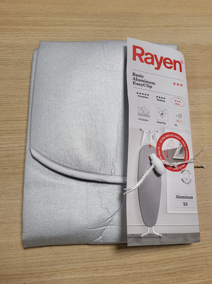 270111 - Rayen | Mbulesë Universale për Tavolinë Hekurosjeje | Mbulesë Hekurosjeje EasyClip Fit | 2 shtresa: Shkumë dhe Pëlhurë 100% Pambuku | Cilësi Alumini | Gama Bazë | Madhësia: 115 x 38 cm | Gri
