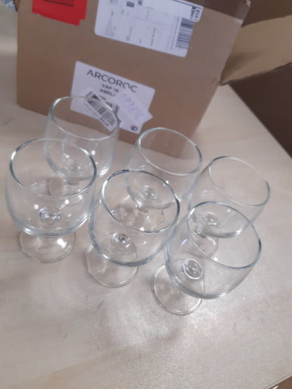 199818 - ARCOROC - Koleksioni Amelia, Seti prej 6 Gotave me Kërcell, Kapacitet 16cl, Xham i Temperuar, Për Përdorim Profesional, Prodhuar në Francë