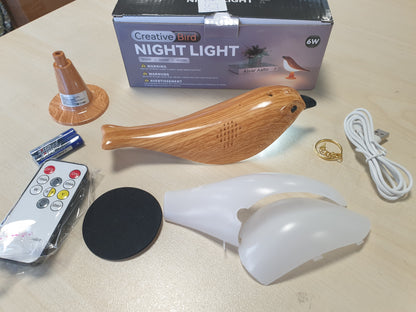 257132 - LLAMBË TAVOLINE LAVAED Birdy, dritë e vogël nate, 3 temperatura ngjyrash të rregullueshme, e rikarikueshme me USB, kontroll me sensor prekjeje, llambë nate me funksion shpërndarjeje aromash