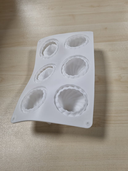 242433 - TUKEVA Forma silikoni me 6 vrima për pjekje me mus ëmbëlsire, forma për pjekje me mus 3D, forma silikoni 3D, forma silikoni me qepë për përgatitjen e çokollatës, ëmbëlsirave, peltesë, pudingut, musit, peltesë (e bardhë)