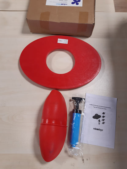 168134 - RELAXDAYS Top Pogo për Fëmijë, Kapaciteti deri në 100kg, Lodër Kërcimi në Natyrë me Platformë dhe Ekuilibër, Përmasat 25x39x28cm, Ngjyra e Kuqe